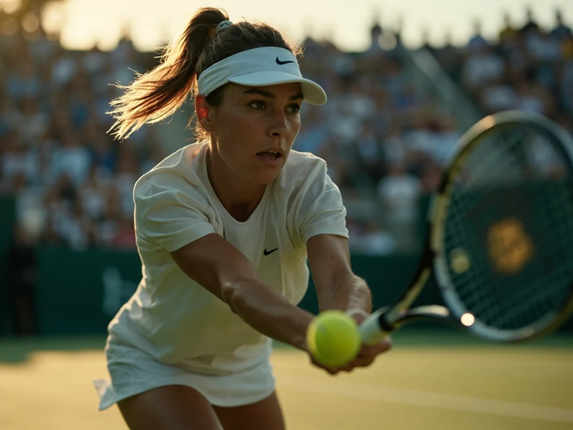 Tennis player walking onto court